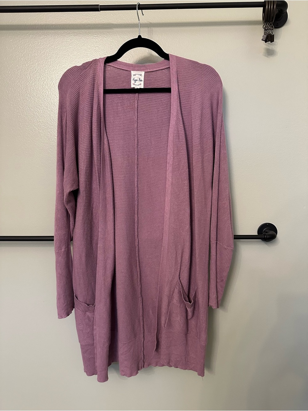 Hippie Rose Purple Open Front Long Cardigan
